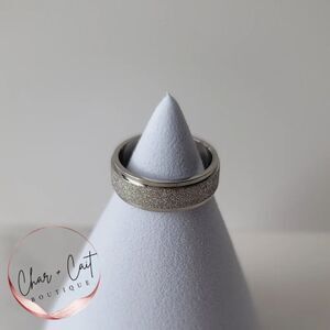 Stainless Steel Glitter Ring Size 5